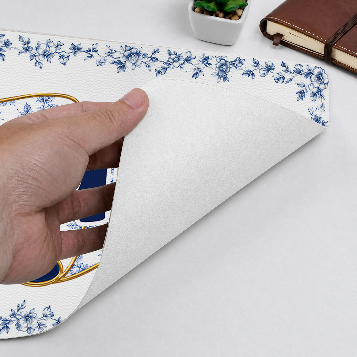 Custom Name - Personalized Leather Desk Mat