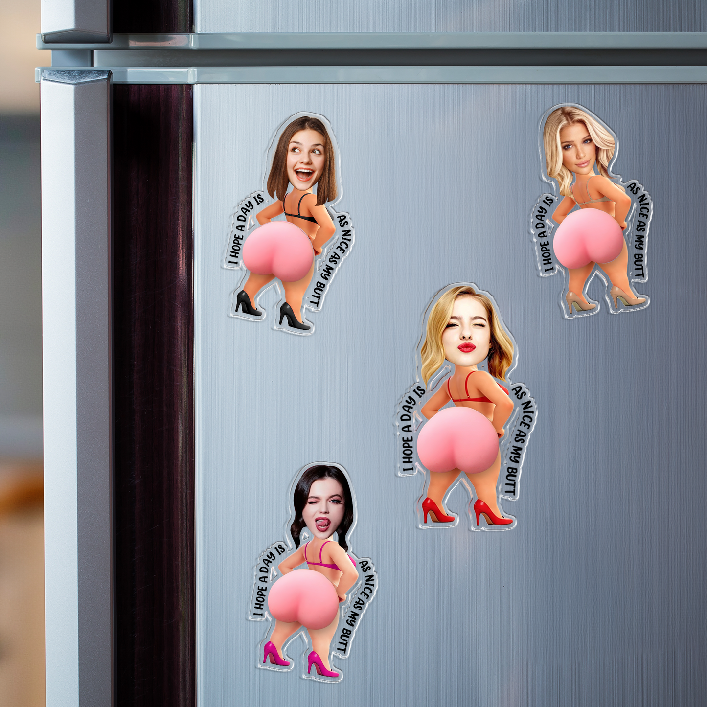 Custom Photo Hope Your Day Is Nice Fridge Magnet - Custom Photo Squeeze Magnet, Kitchen Decor