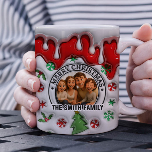 Our Family This Christmas - Personalized Custom Coffee Mug - 3D Effect