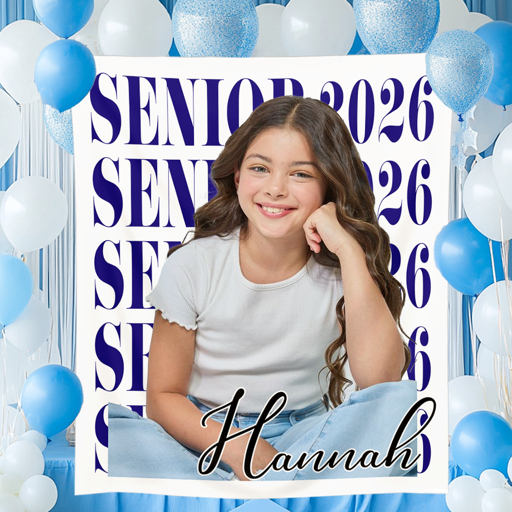 Classic Senoir Party Style Graduation Decor - Personalized Congrats Graduation Backdrop