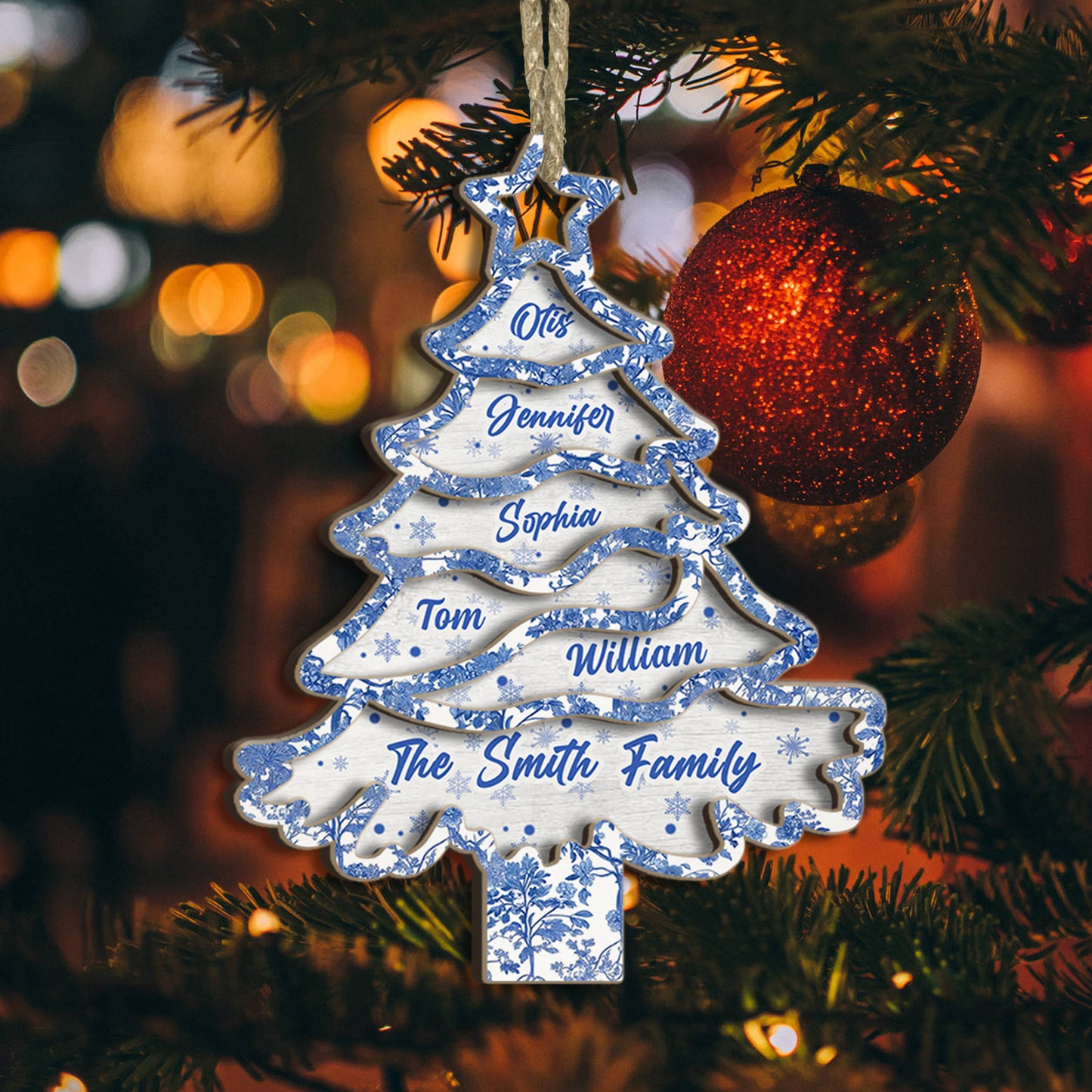 Our Love Christmas Tree - Personalized Window Hanging Suncatcher Ornament