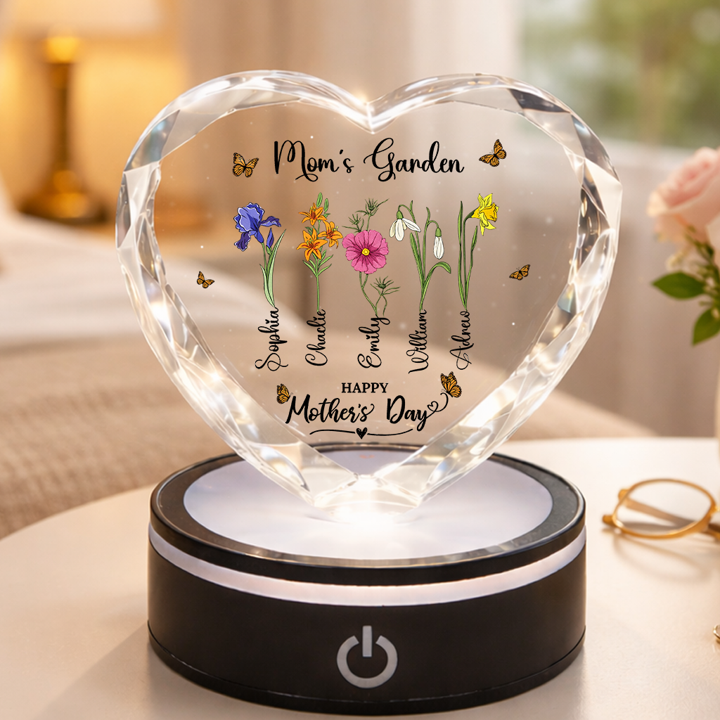 Grandma's Garden Personalized - Personalized Custom Crystal Led Light