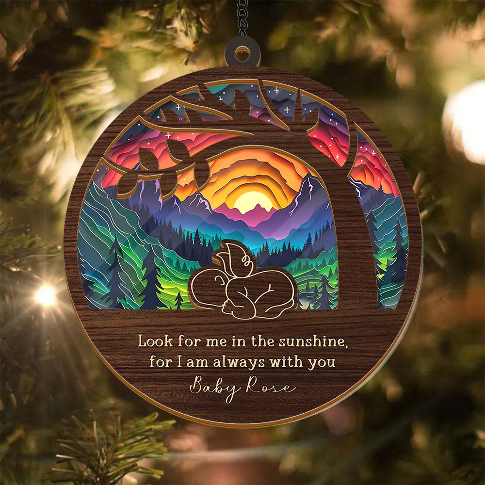 Angel Baby Gift, Baby Loss Memorial Keepsake - Personalized Window Hanging Suncatcher Ornament
