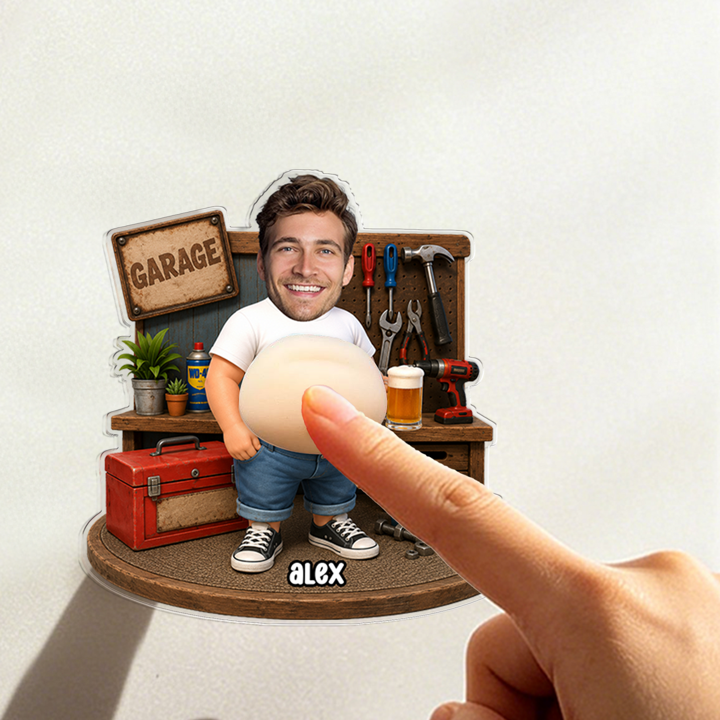 Personalized Funny Professionally Dad Bod Fridge Magnet - Custom Photo Squeeze Magnet, Kitchen Decor