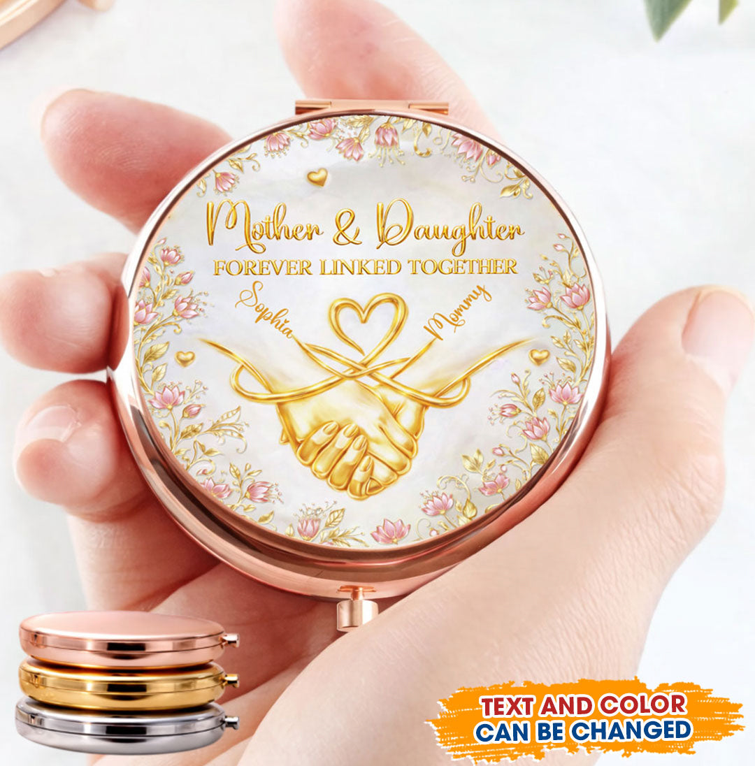 Mother And Beloved Daughter - Personalized Custom 3D Effect Compact Mirror