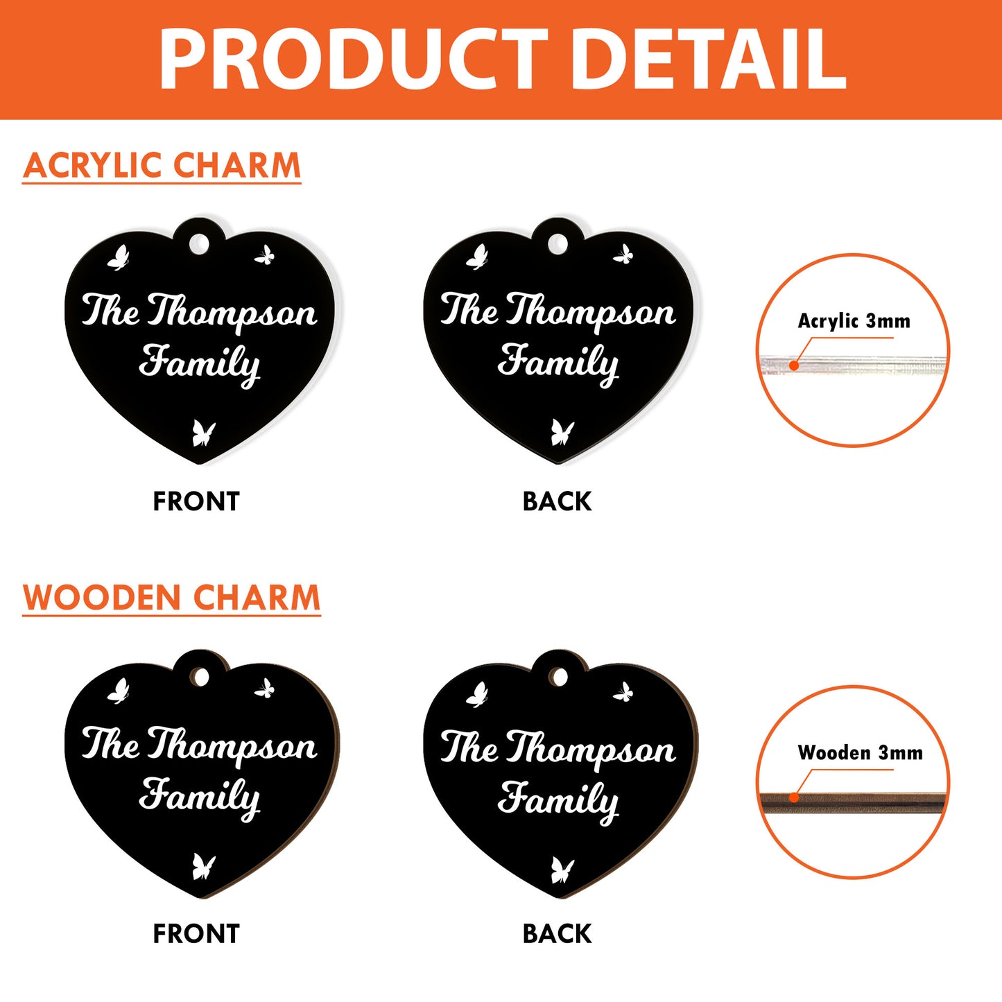 Our Family layered suncatcher with charm - A personalized Christmas gift.