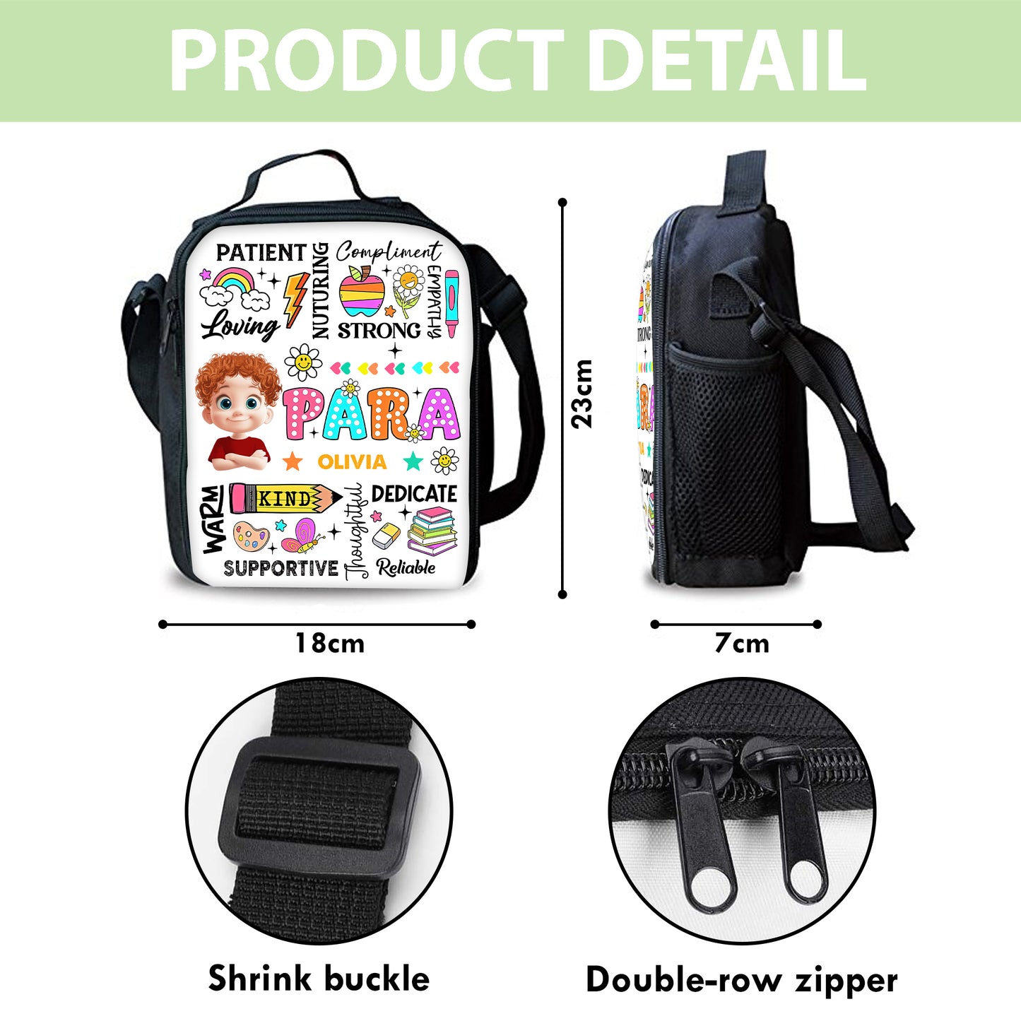 Personalized Para Appreciation Lunch Bag - insulated lunchbox for kids, a thoughtful back to school gift.