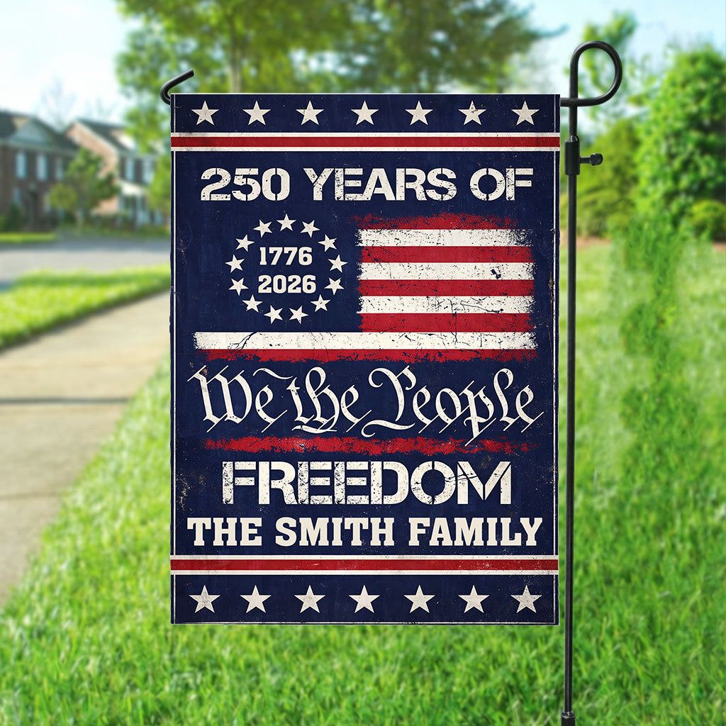 We The People Flag Personalized Family Name America - Personalized Garden Flag