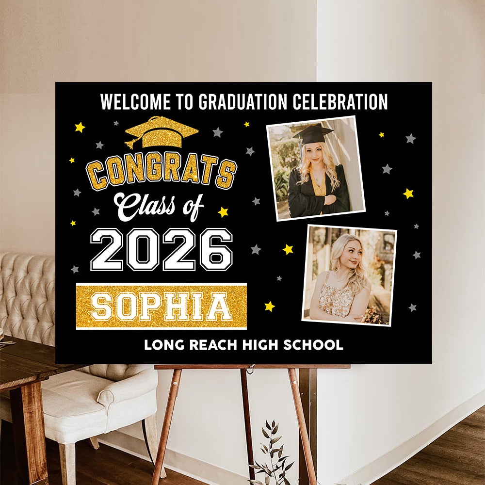 Welcome Personalized Graduation Welcome Sign - Custom Photo Welcome Sign - Graduation Gifts