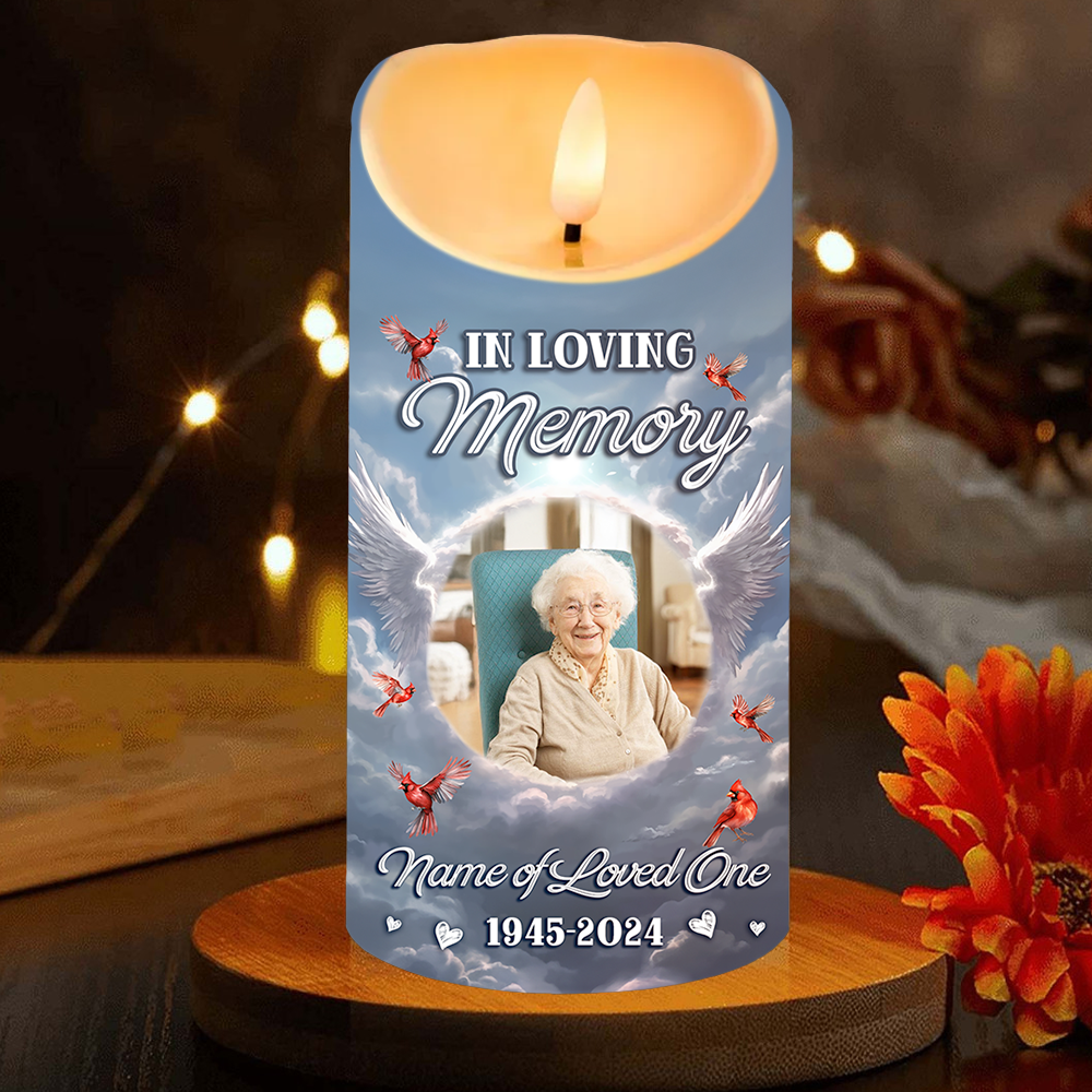 Personalized Photo LED Candle - "When You Miss Me, Have No Fear" custom gift.