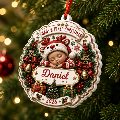 First Christmas Gift For Newborn - Real 3D Relief Ornament