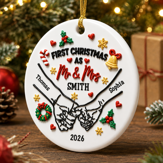 Our First Year - First Christmas - Real 3D Ceramic Ornament