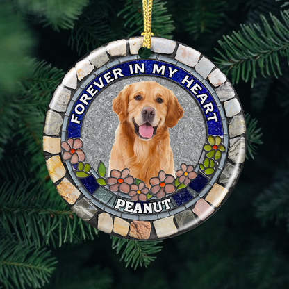 Paw Prints Stay Within Our Hearts Memorial Gifts - Real 3D Ceramic Ornament