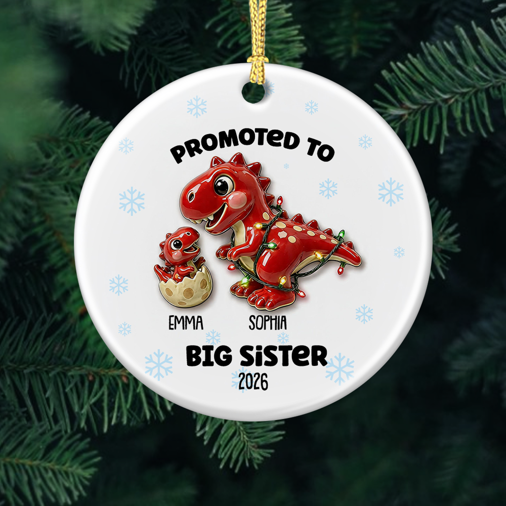 Proud New Big Sibling Gift - Real 3D Ceramic Ornament