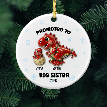 Proud New Big Sibling Gift - Real 3D Ceramic Ornament