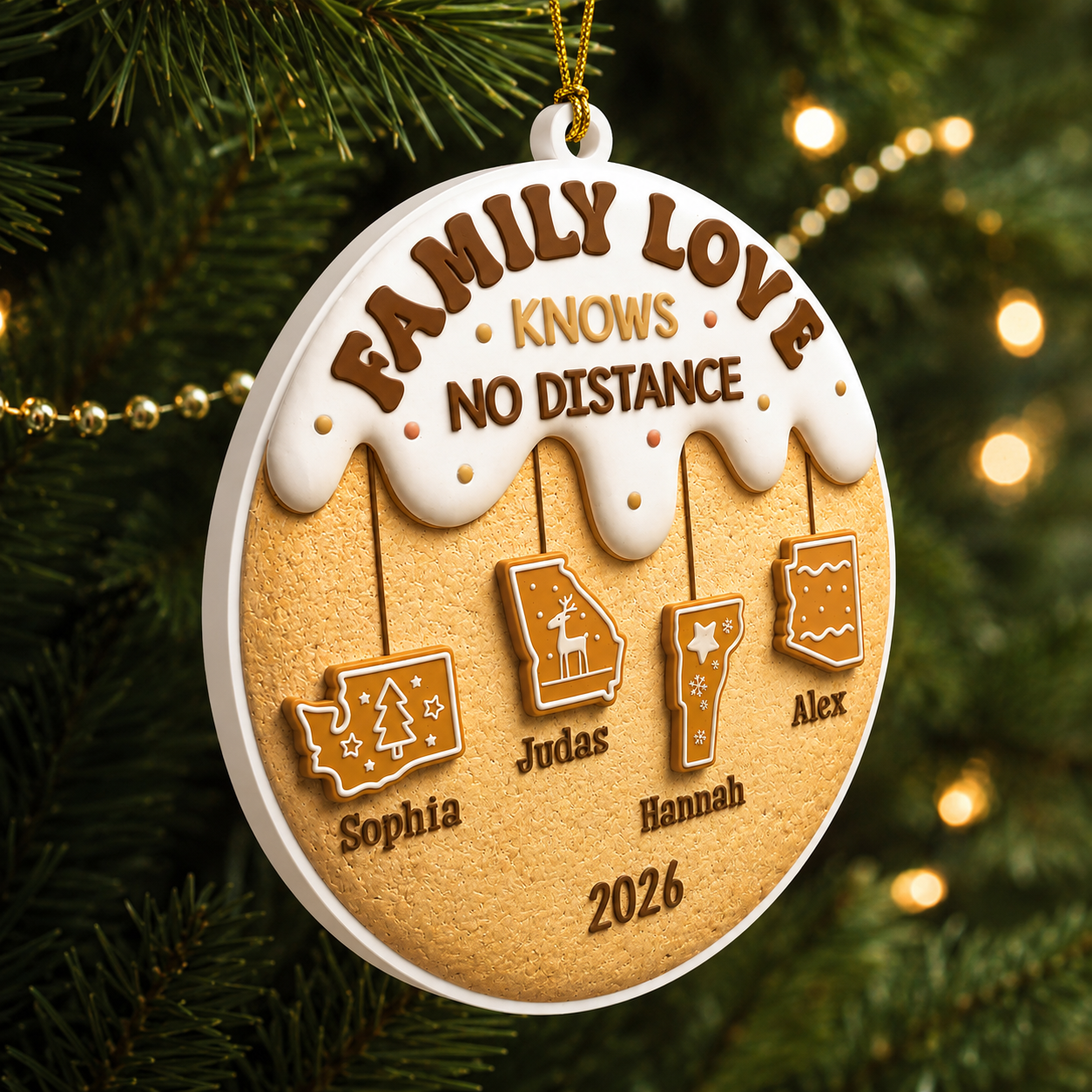 Love Connects Every Mile - Real 3D Relief Ornament