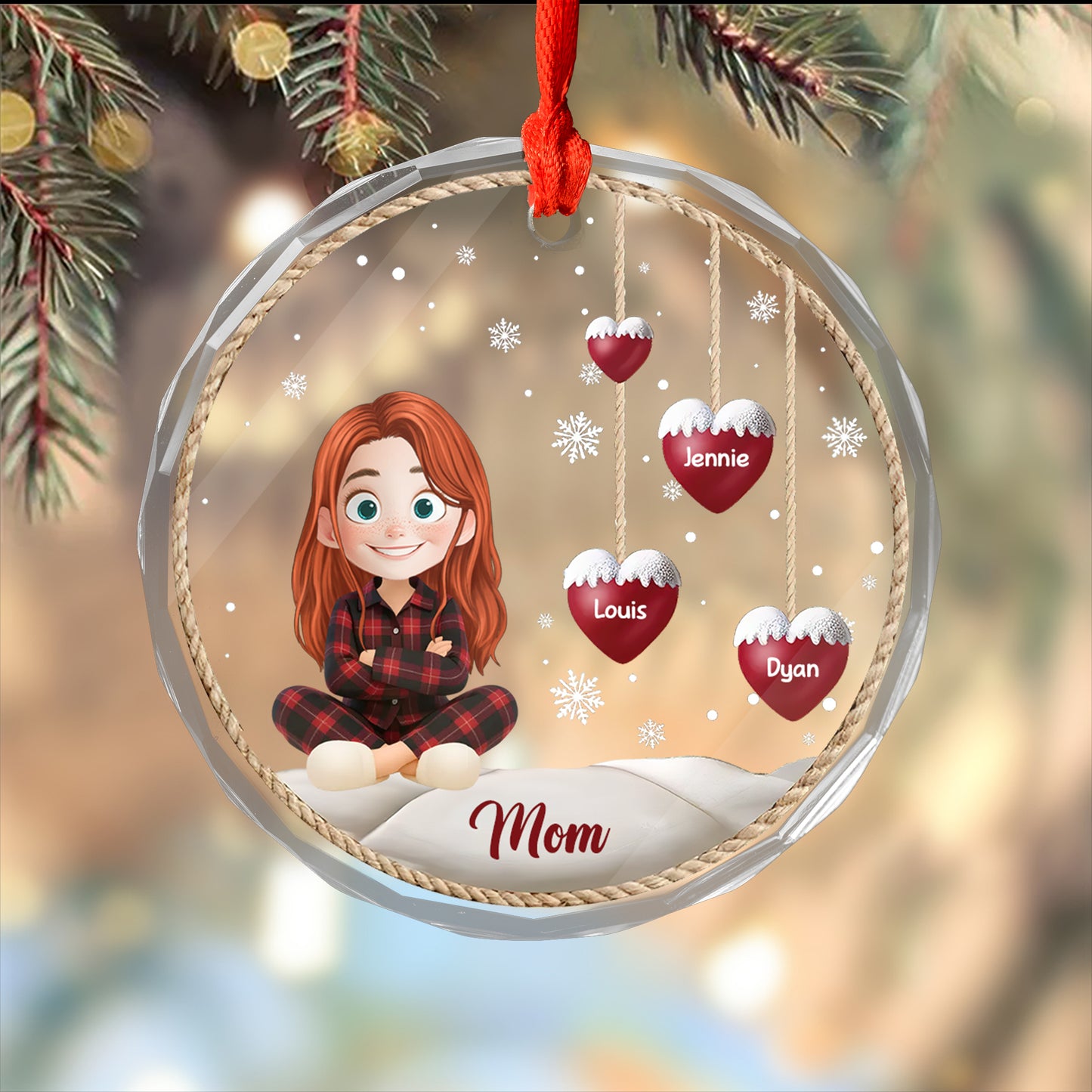 Christmas Snowman Grandma - Christmas Gifts - Personalized Custom Glass Ornament