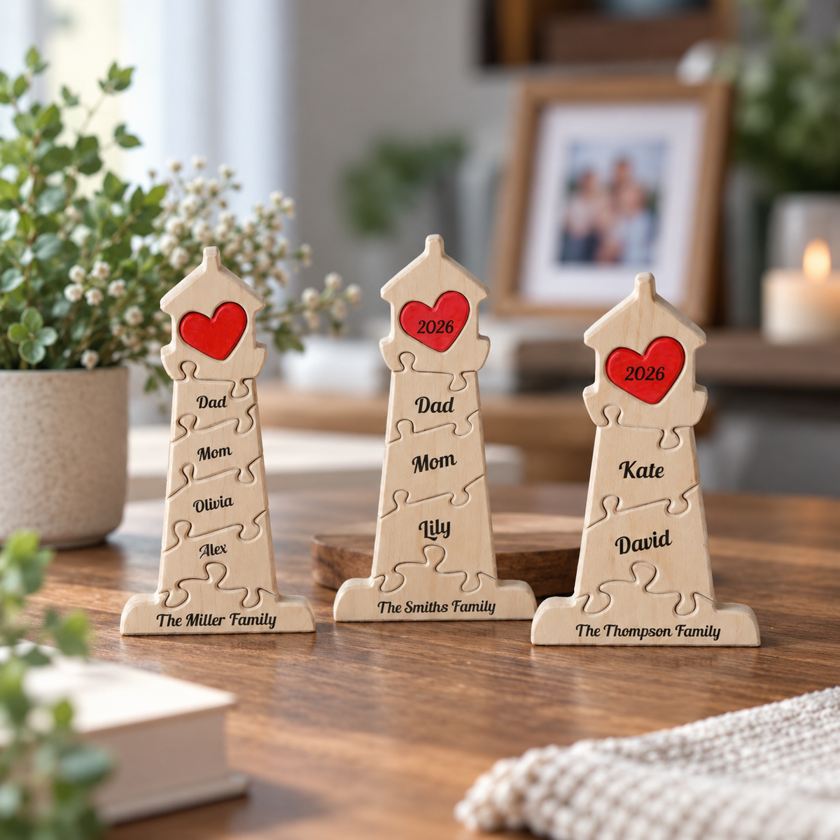 Personalized Home Puzzle - Custom Premium Wooden Name Puzzle - Christmas Gifts