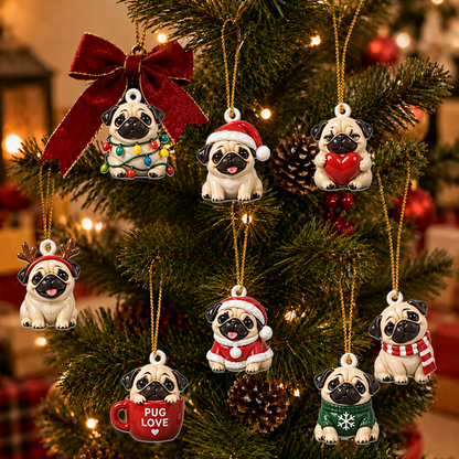 Pug Advent Calendar 2026 24 Day Christmas Countdown Box With Cute Dog Figurines - Advent Calendar Box-Box&Acrylic