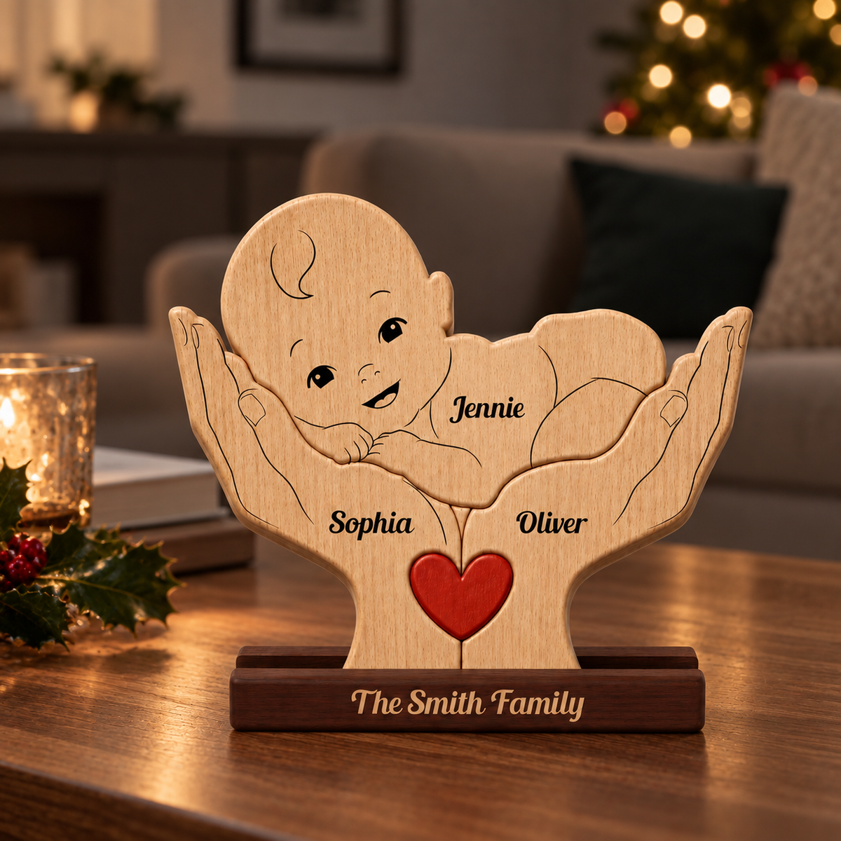 Personalized Baby New Born Our Little Baby Puzzle - Custom Premium Wooden Name Puzzle - Christmas Gifts - New Mom New Dad