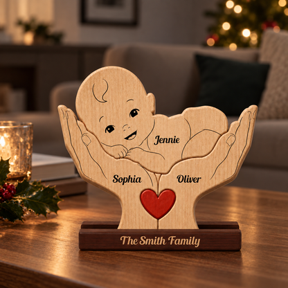 Personalized Baby New Born Our Little Baby Puzzle - Custom Premium Wooden Name Puzzle - Christmas Gifts - New Mom New Dad