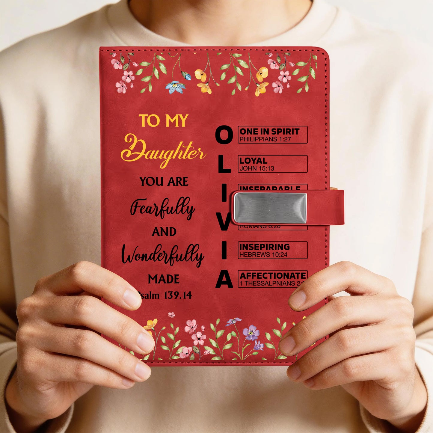 You Are Fearfully - Personalized Leather Notebook Set