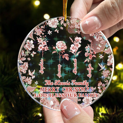 Flowers Garden Christmas Ornament - Custom Shape Hologram Ornament