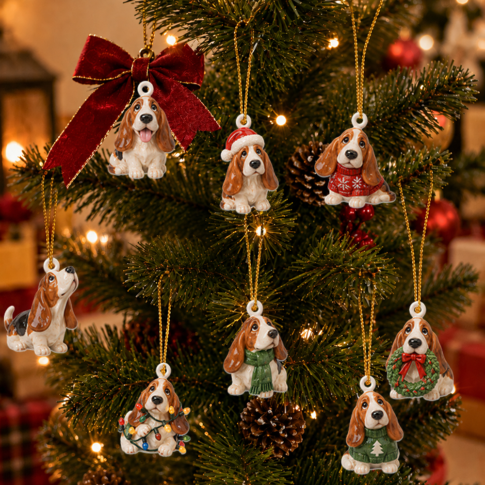 Basset Hound Advent Calendar 2026 24 Day Christmas Countdown Box With Cute Cat Figurines - Advent Calendar Box-Box&Acrylic