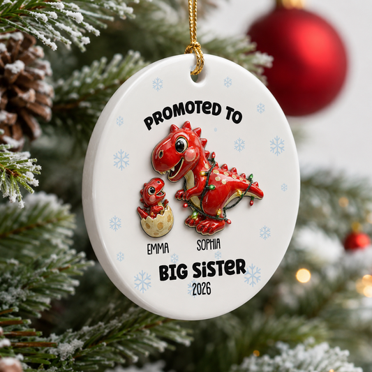 Proud New Big Sibling Gift - Real 3D Ceramic Ornament