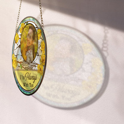 Memorial The Moment Your Heart Stopped - Personalized Photo Stained Glass Window Hanging Suncatcher