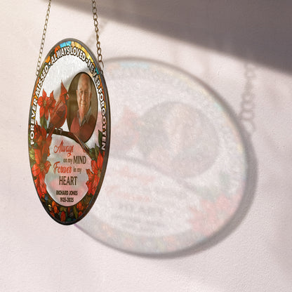 Never Forgotten - Personalized Photo Stained Glass Window Hanging Suncatcher
