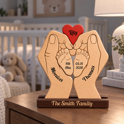 Personalized Baby New Born Puzzle - Custom Premium Wooden Name Puzzle - Christmas Gifts - New Mom New Dad
