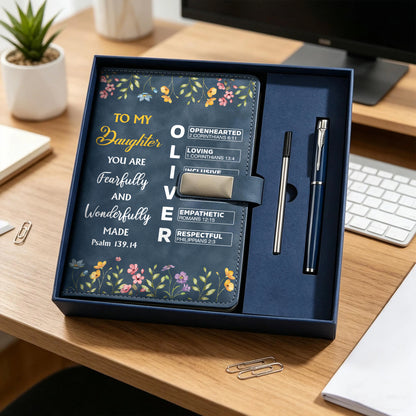 You Are Fearfully - Personalized Leather Notebook Set