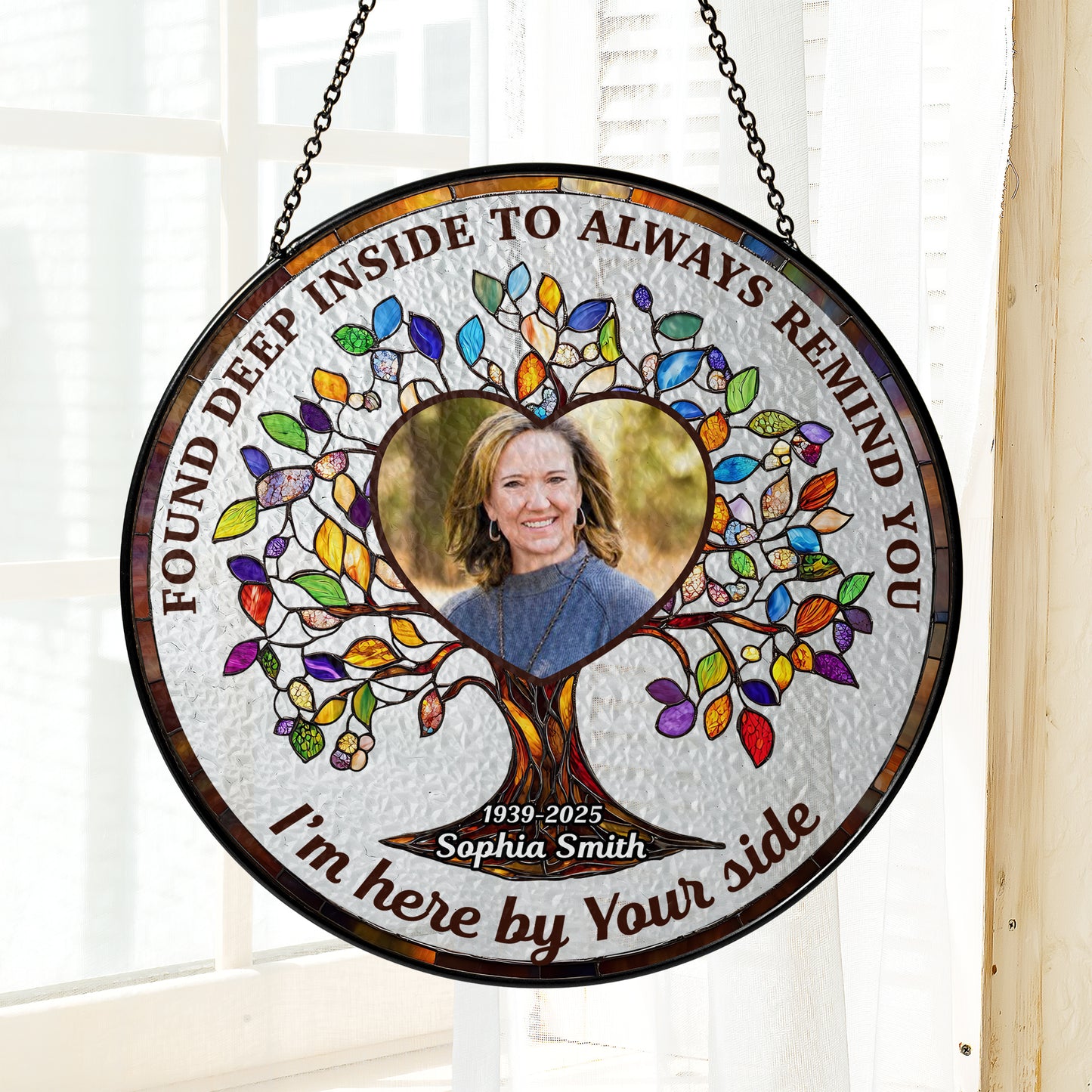 Found Deep Inside - Personalized Photo Stained Glass Window Hanging Suncatcher