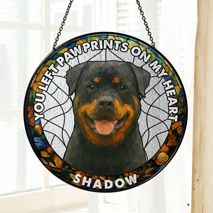 Custom Photo Portrait Dog Cat Memorial - Personalized Photo Stained Glass Window Hanging Suncatcher