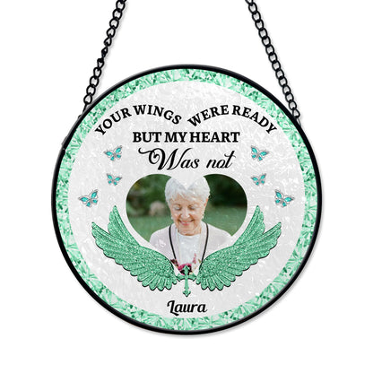 My Heart Was Not - Personalized Photo Stained Glass Window Hanging Suncatcher