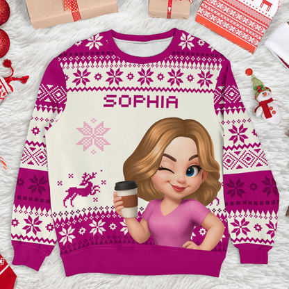 Family Personalized Custom Ugly Sweatshirt - Unisex Wool Jumper - Christmas Gift For Family Members