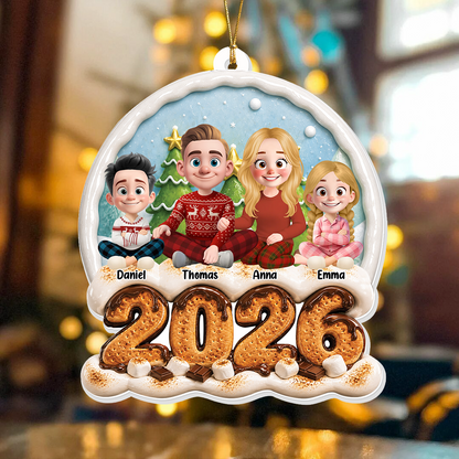 Our Family Christmas 2026 - Real 3D Relief Ornament