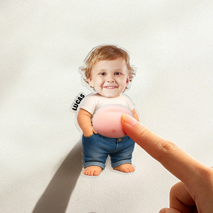 Personalized Funny Chibi Fridge Magnet - Custom Photo Squeeze Magnet, Kitchen Decor