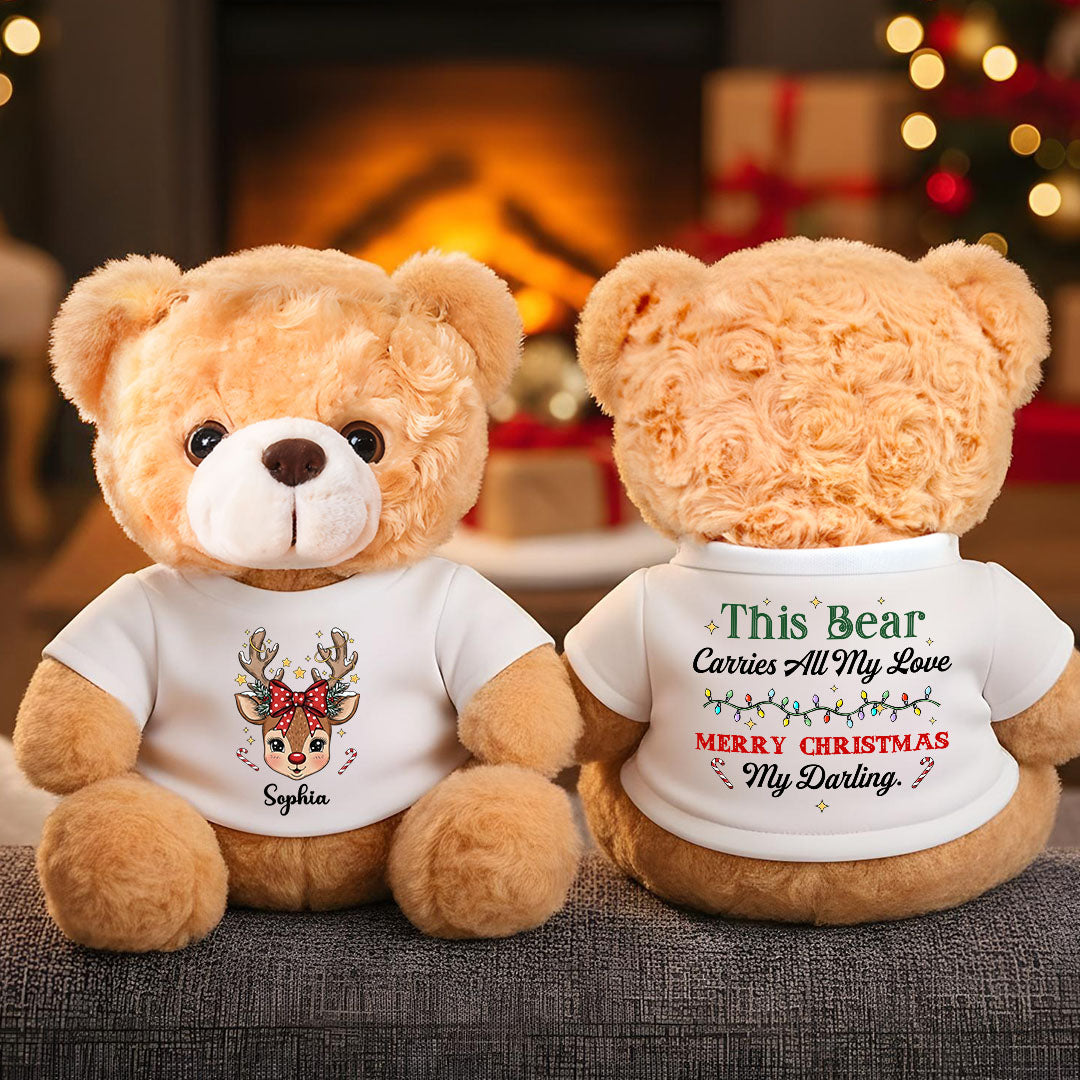 All My Love Merry Christmas - Memorial Personalized Custom Teddy Bear Plush