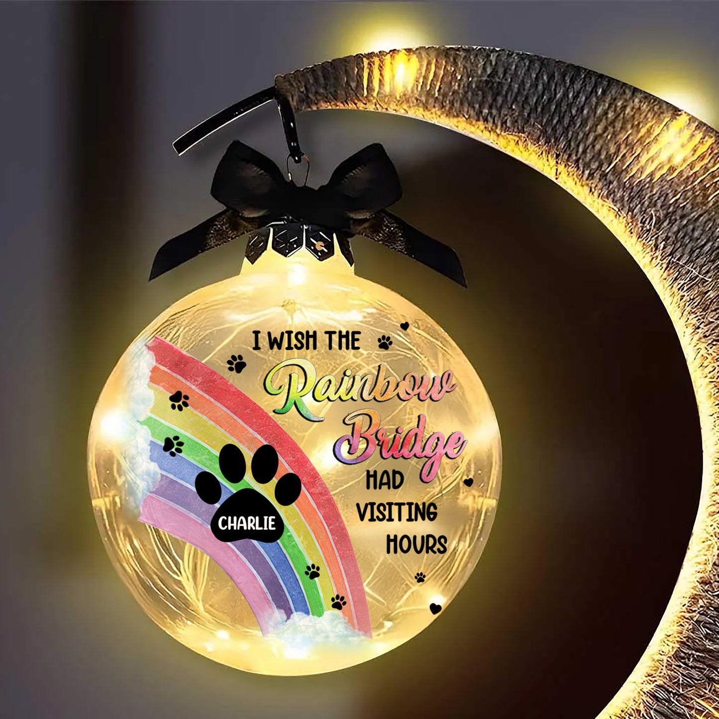 We Will Meet Again - Personalized Memorial Moon Led Lamp - Remembrance Gift, Sympathy Gift