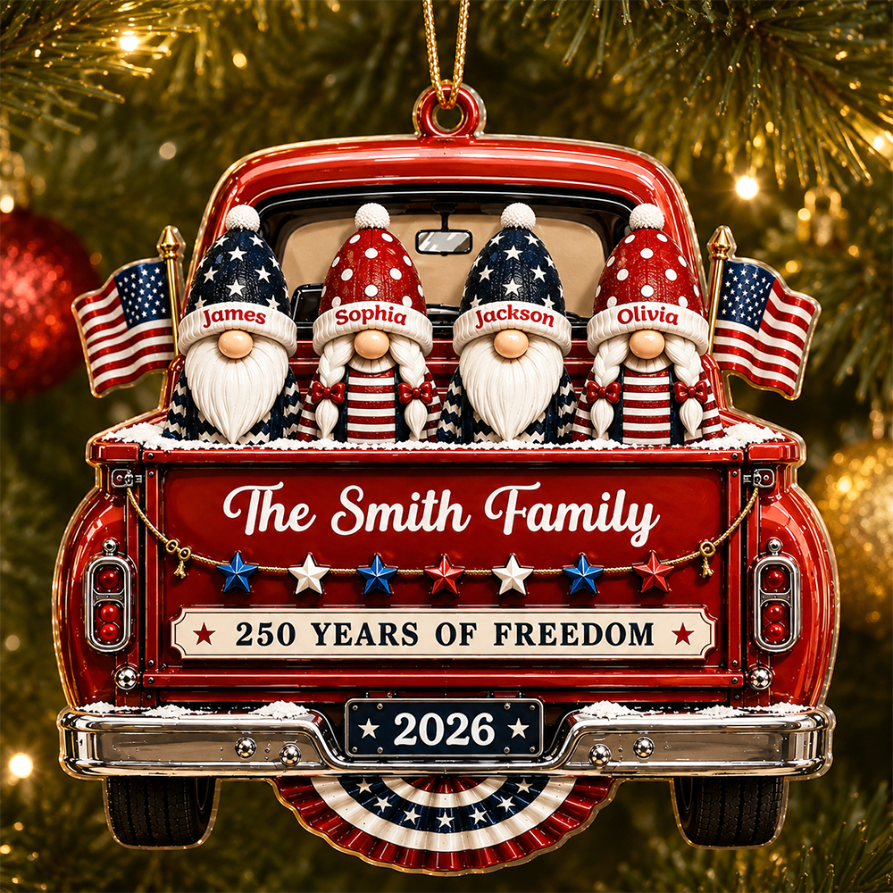 250th Anniversary Driving Home Freedom And Family Love - Real 3D Relief Ornament 2