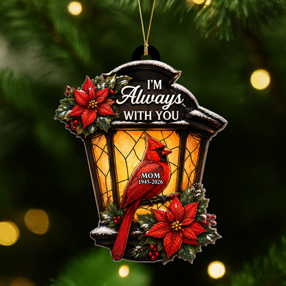 Memorial Cardinal Lantern Always With You - 3D Relief Ornament