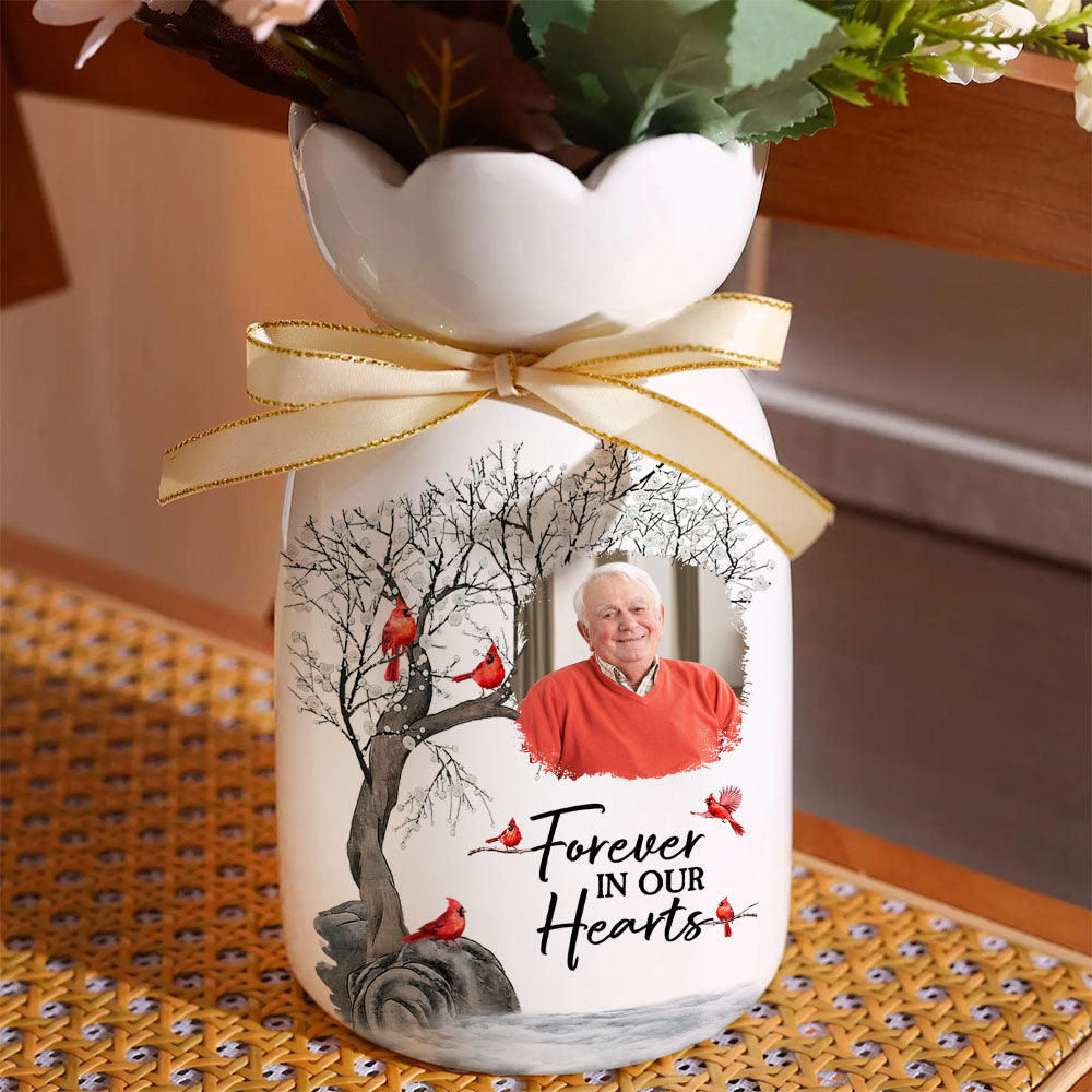 In Loving Memory - Personalized Custom Ribbon Tie Flower Vase