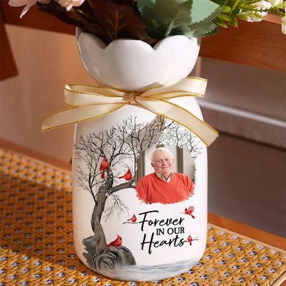 In Loving Memory - Personalized Custom Ribbon Tie Flower Vase