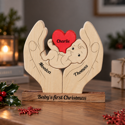 Personalized Baby New Born Puzzle - Custom Premium Wooden Name Puzzle - Christmas Gifts - New Mom New Dad