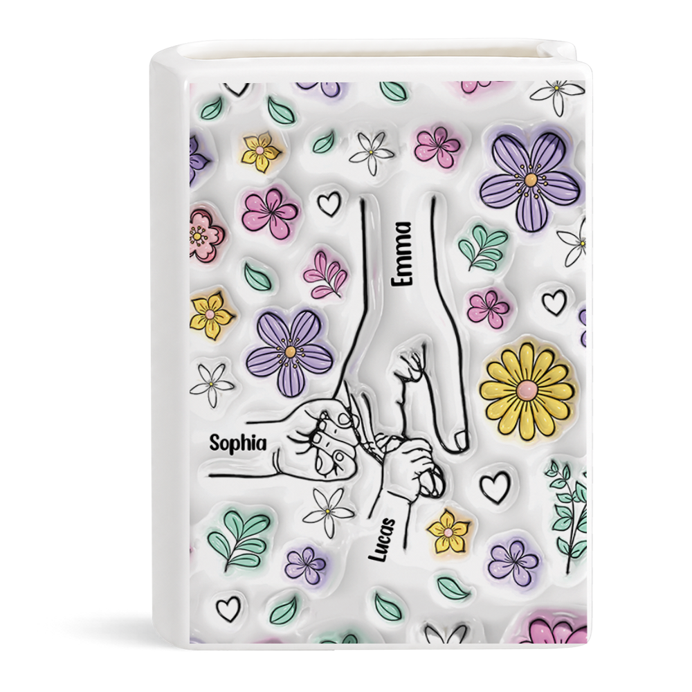 3D Effect Book Lovers - Personalized Ceramic Book Vase
