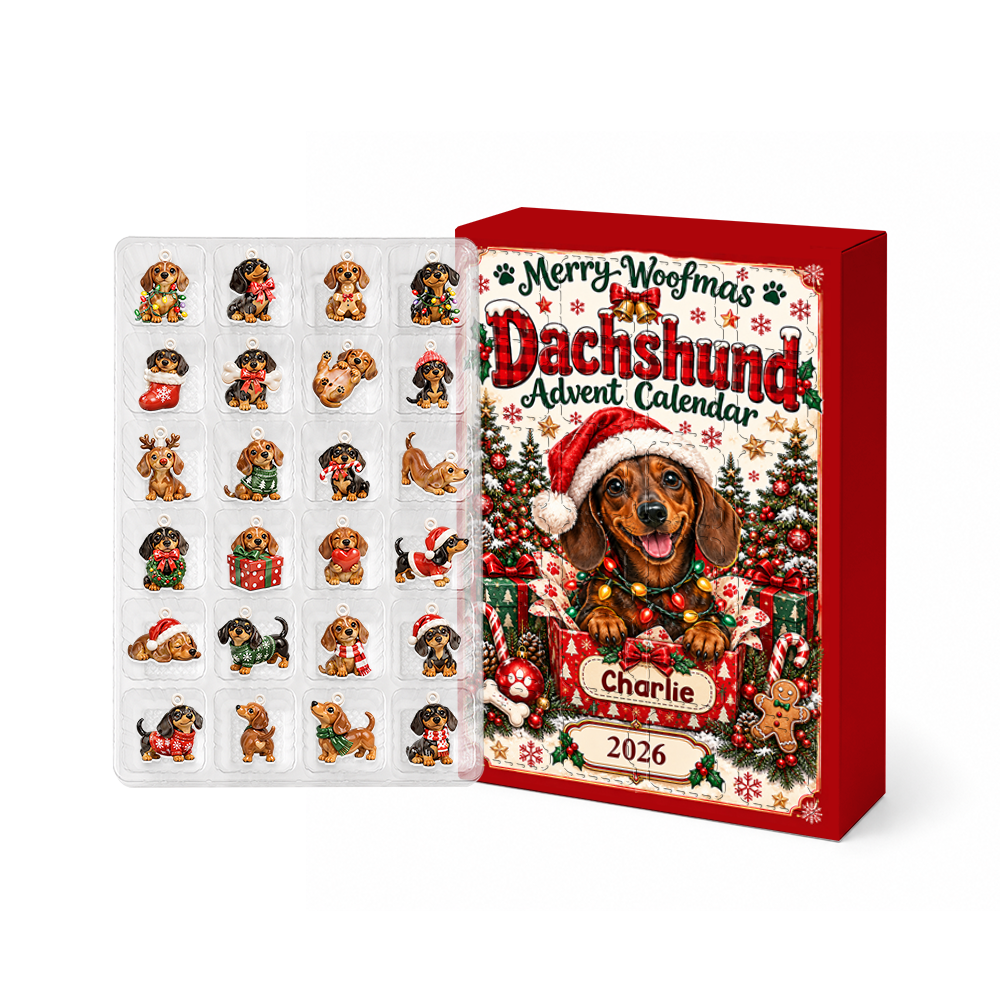 Dachshund Advent Calendar 2026 24 Day Christmas Countdown Box With Cute Figurines - Advent Calendar Box-Box&Acrylic