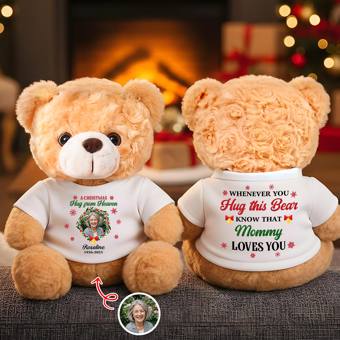 A Christmas Hug From Heaven - Memorial Personalized Custom Teddy Bear Plush