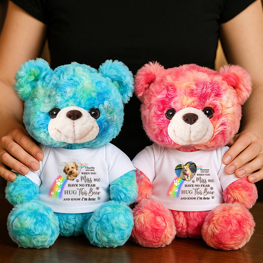 A Hug From Heaven I'm Here - Memorial Personalized Custom Teddy Bear Plush - Sympathy Gift Dog Lover
